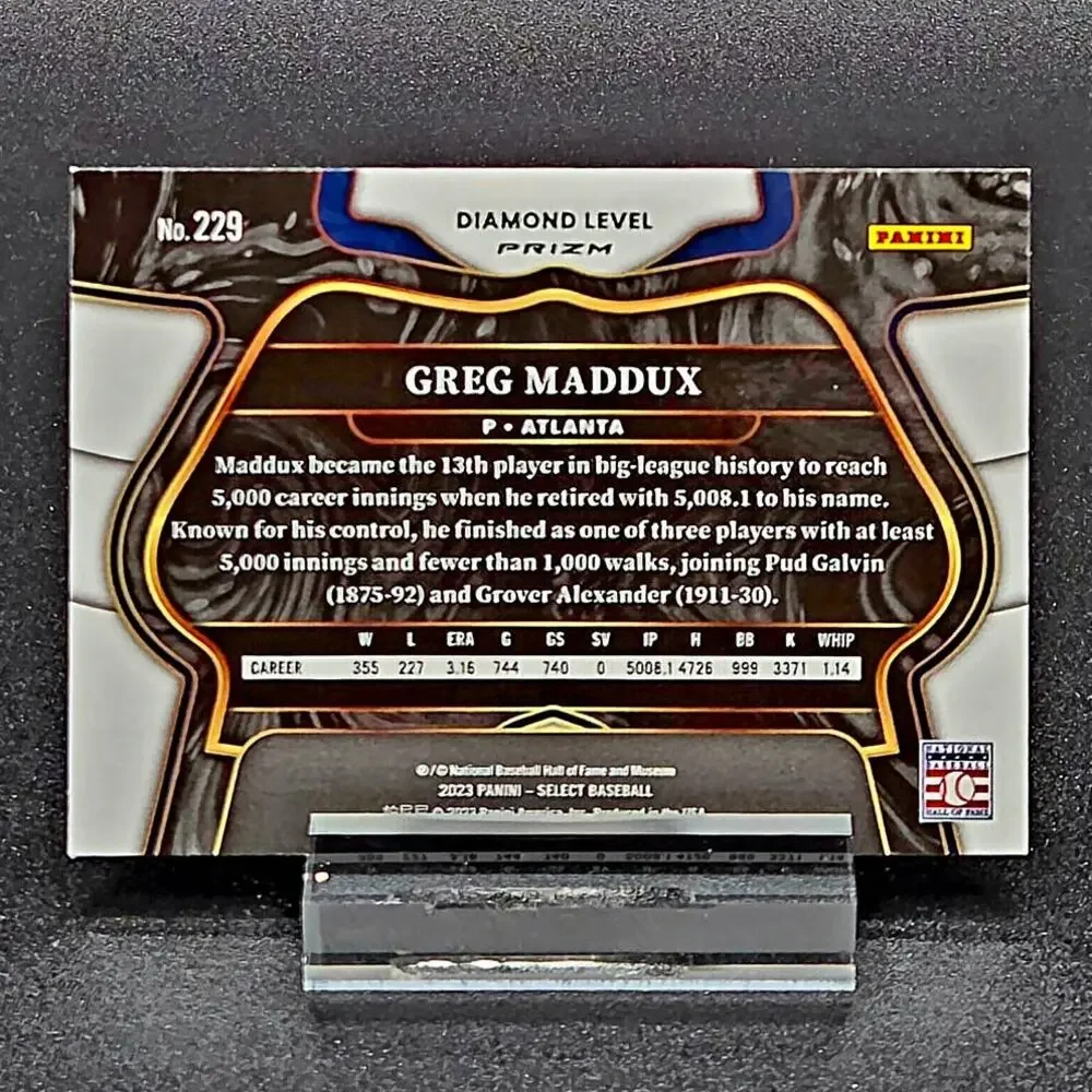 2023 Select Greg Maddux Tiger Stripe Skin Prizm SSP #229 Atlanta Hall of Famer